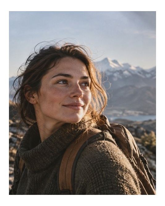 A portrait with an even white border added on all four sides, ready to print.